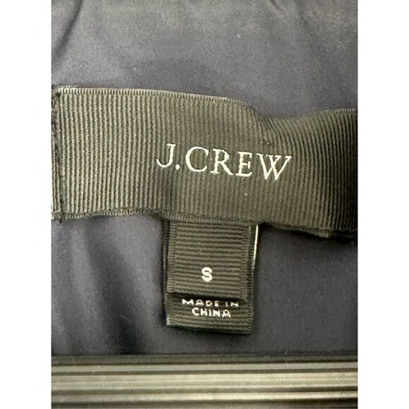 J Crew size S striped quilted DOWN vest navy - Picture 6 of 7